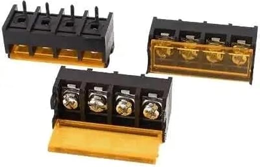 Barrier Terminal Block 4 Pin with Cover 300V/25A 9.5mm Pitch