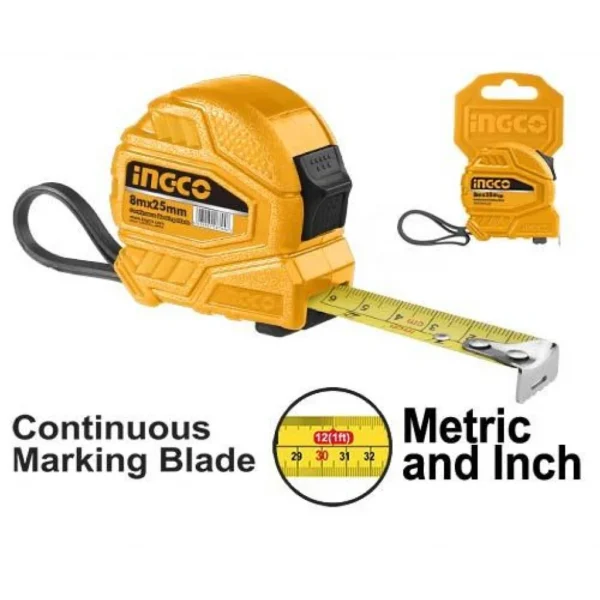 CINTA METRICA 3MT X 16mm PULGADAS /MILIMETROS INGCO HSMT26316