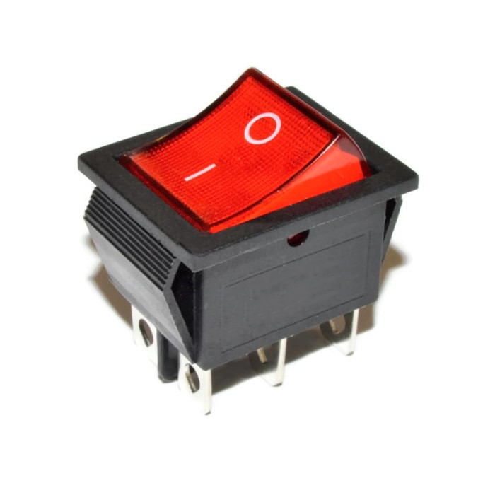 KCD4 ON/OFF Rocker Switch 6Pins 15A/30A 250VAC 26x21mm with LED